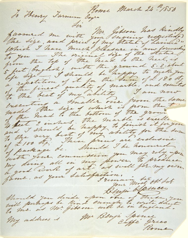 Letter, 24 March 1850 MET DP804254