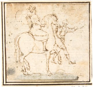 Man on Horseback with Attendant MET DP807641