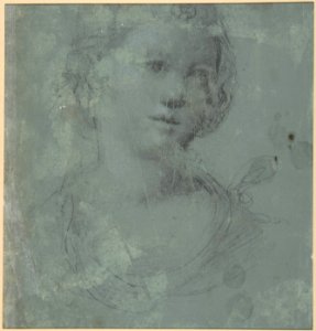 Man on Horseback, Study of a Man's Head (recto); Head of a Young Woman (verso) MET DP809546