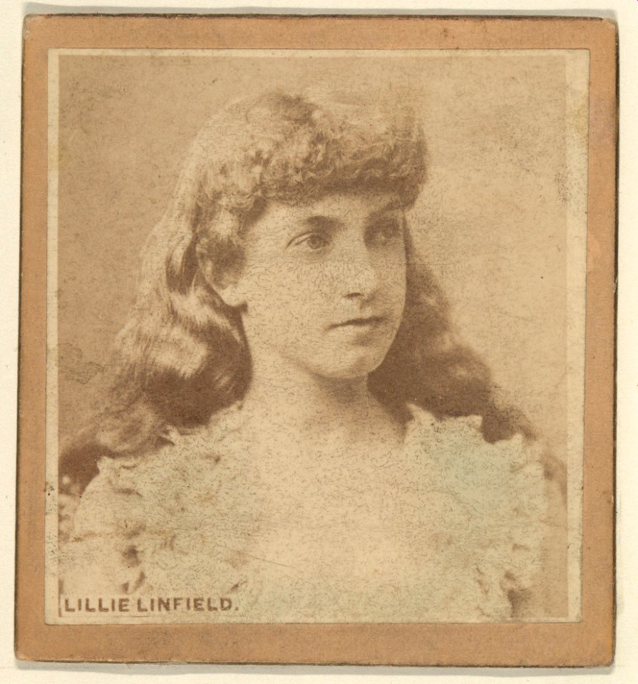 Lillie Linfield, from the Actresses series (N246), Type 2, issued by Kinney Brothers to promote Sporting Extra Cigarettes MET DP860071