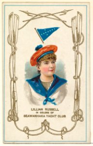 Lillian Russell in Colors of Seawanhaka Yacht Club, from the Yacht Colors of the World series (N140) issued by Duke Sons & Co. to promote Honest Long Cut Tobacco MET DP865773