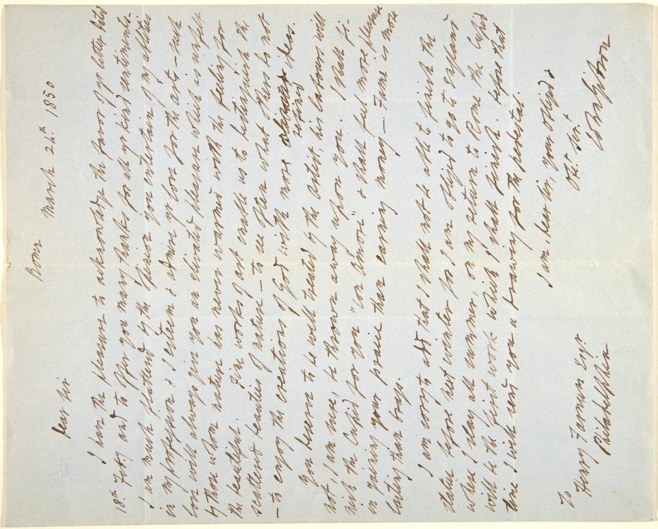 Letter, 24 March 1850 MET DP804253