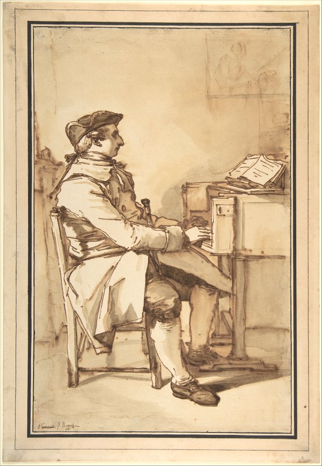 Man Seated at a Keyboard Instrument MET DP808432