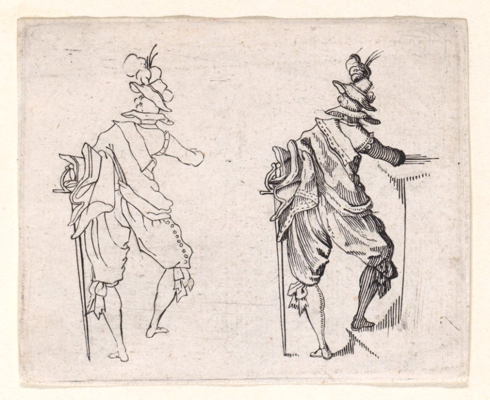 Copy of L'Homme Vu de Dos, Avec un Grand Épée (Man Viewed from Behind, With a Large Sword), from Les Caprices Series A, The Florence Set, Jacques Callot