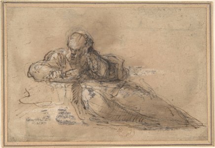 Man Seated on the Ground, Writing MET DP802390