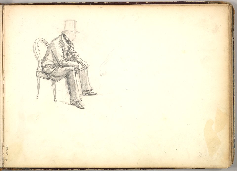 Man Seated on a Chair (in Sketch Book With Drawings on Twenty-six Leaves) MET DP826412