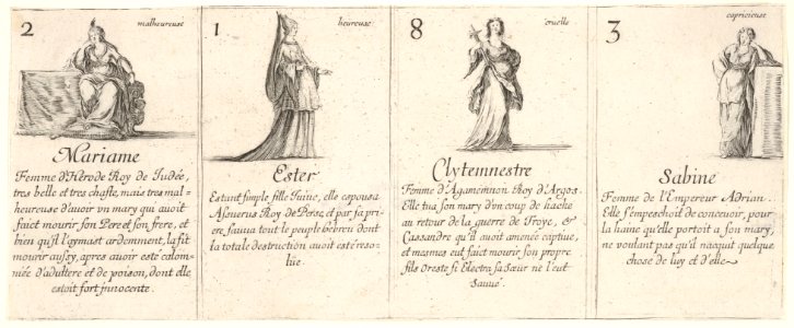 Mariame, Ester, Clytemnestre, and Sabine, from 'The game of queens' (Le jeu des Reines renommées) MET DP833244