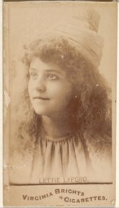 Lettie Lyford, from the Actors and Actresses series (N45, Type 1) for Virginia Brights Cigarettes MET DP830478