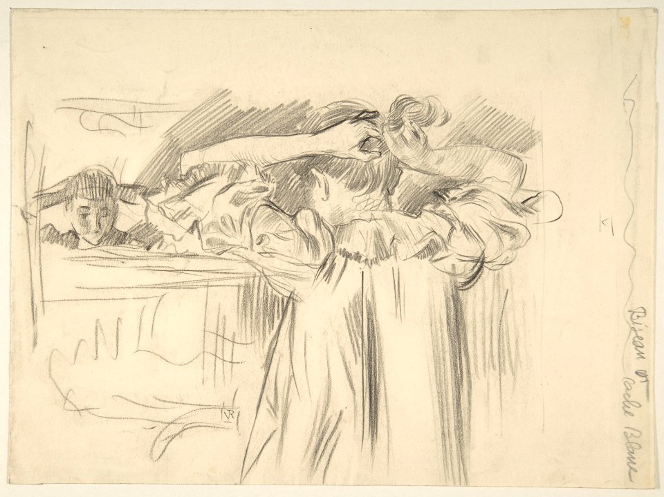 Maria Van Rysselberghe Arranging Her Hair before a Mirror MET DP802238