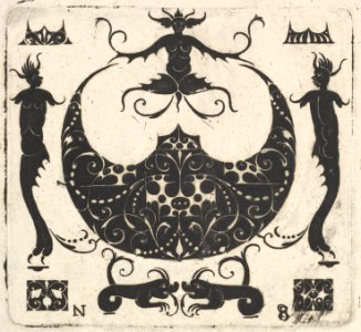 Lunar-shaped Ring Bezel and Grotesque Figures MET DP826390