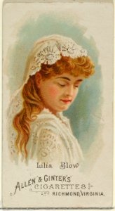 Lilia Blow, from World's Beauties, Series 1 (N26) for Allen & Ginter Cigarettes MET DP838051