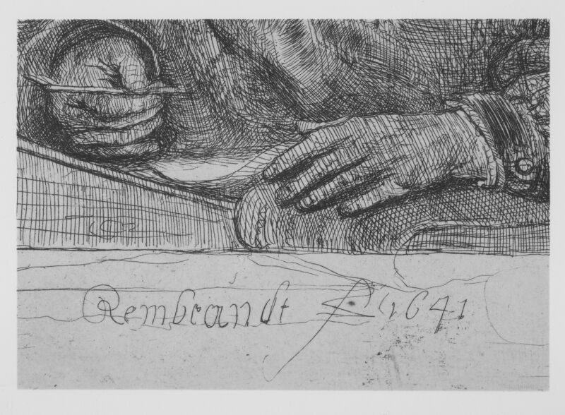 Man at a Desk Wearing a Cross and Chain, Rembrandt, 1641