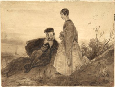 Man and Woman in a Landscape, possibly Faust and Marguerite MET DP800806