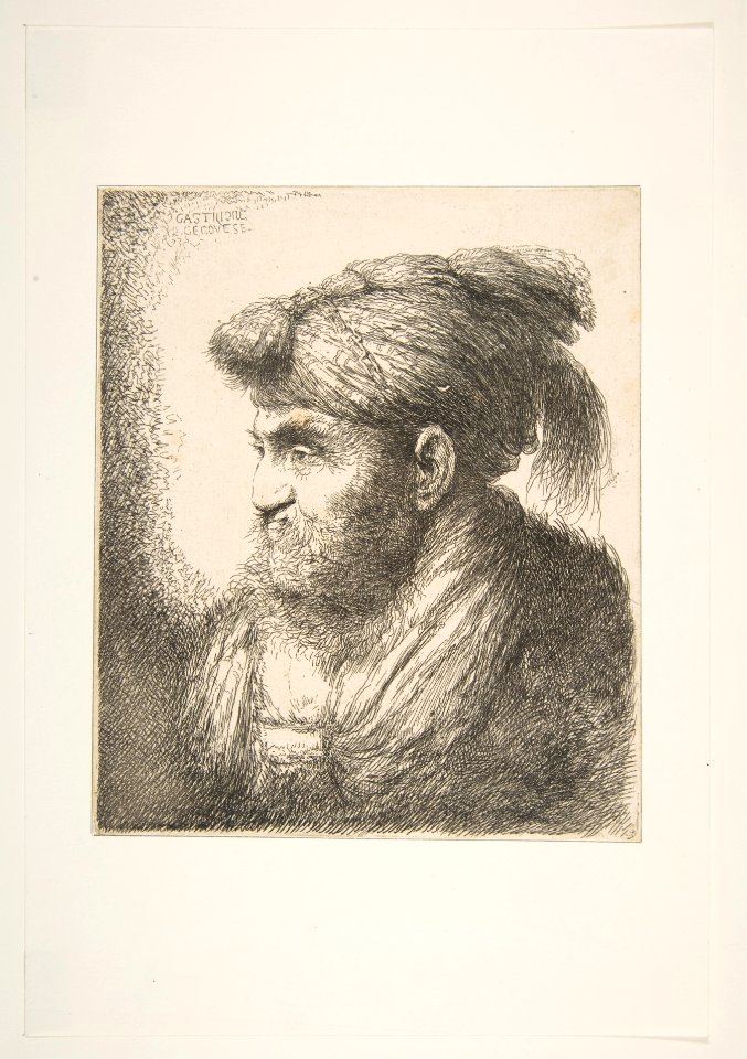 Man weraing a turban facing left MET DP816522