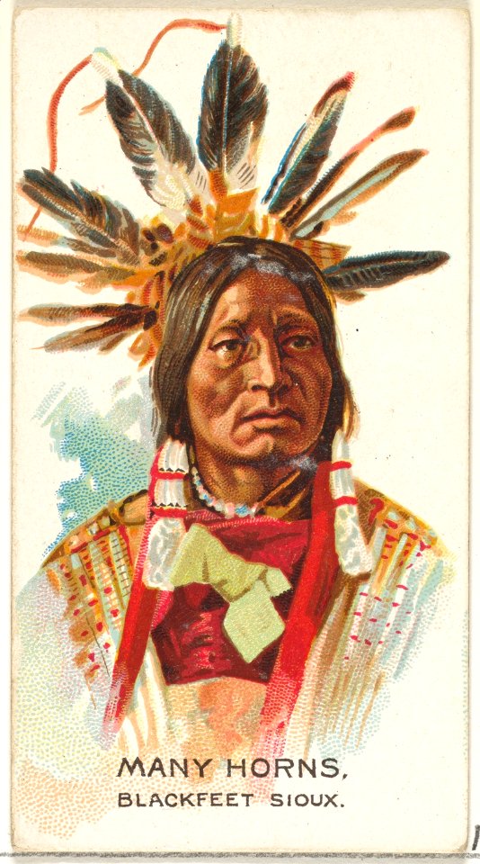 Many Horns, Blackfeet Sioux, from the American Indian Chiefs series (N2) for Allen & Ginter Cigarettes Brands MET DP827993