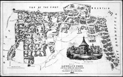 Map of Llewellyn Park and Villa Sites, on Eagle Ridge in Orange & West Bloomfield MET MM52710