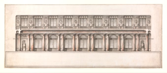 Longitudinal Section of Great Throne Room (Saint George's Hall), Winter Palace, Saint Petersburg MET DP339578