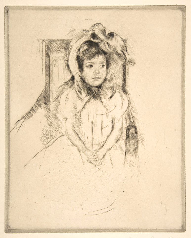 Margot Wearing a Large Bonnet, Seated in an Armchair MET DP815199