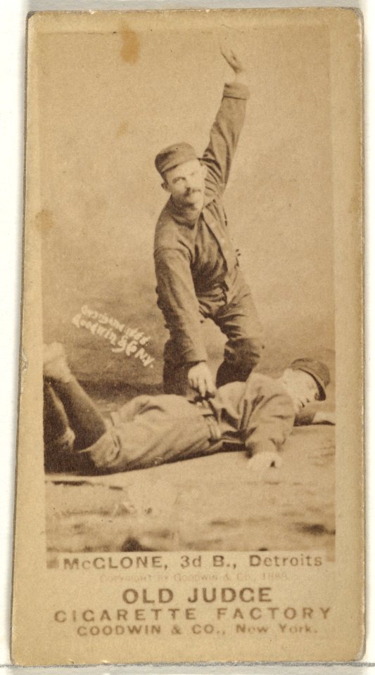 McGlone, 3rd Base, Detroit Wolverines, from the Old Judge series (N172) for Old Judge Cigarettes MET DP846287
