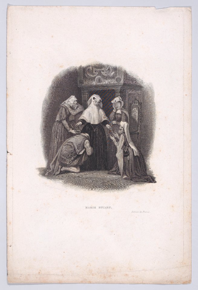 Mary, Queen of Scots distributing her possessions to her friends before her death Met DP890133