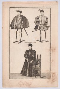 Mary, Queen of Scots below two portraits of Francis II, King of France in costume Met DP890090