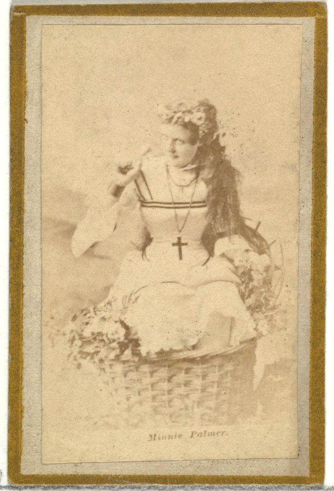 Minnie Palmer, from the Actresses and Celebrities series (N60, Type 2) promoting Little Beauties Cigarettes for Allen & Ginter brand tobacco products MET DP839493