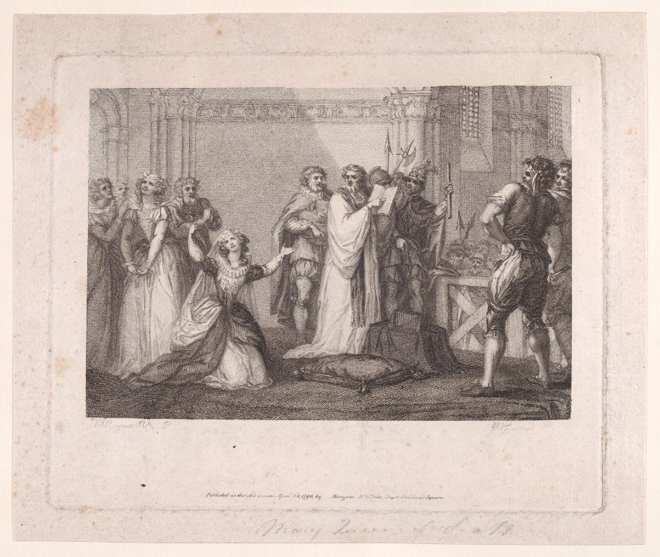 Mary, Queen of Scots kneeling on the scaffold Met DP890172