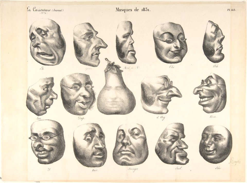 Masks of 1831, published in La Caricature MET DP808889