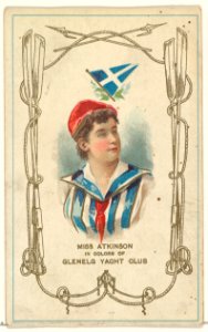 Miss Atkinson in Colors of Glenelg Yacht Club, from the Yacht Colors of the World series (N140) issued by Duke Sons & Co. to promote Honest Long Cut Tobacco MET DP865768
