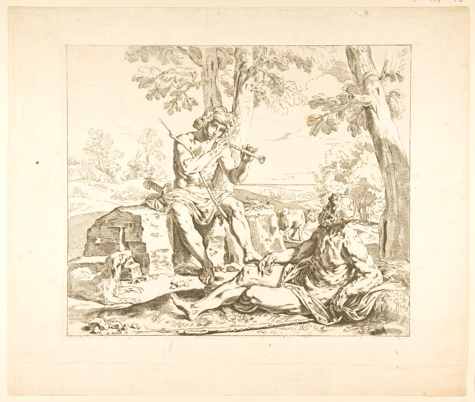 Mercury and Argus, counterproof of copy in reverse after Cantarini MET DP815149