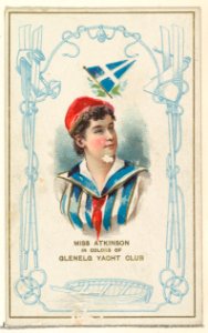 Miss Atkinson in Colors of Glenelg Yacht Club, from the Yacht Colors of the World series (N140) issued by Duke Sons & Co. to promote Honest Long Cut Tobacco MET DP865769