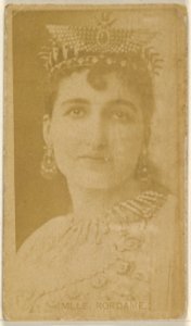 Mlle. Rordame, from the Actors and Actresses series (N45, Type 8) for Virginia Brights Cigarettes MET DP831702