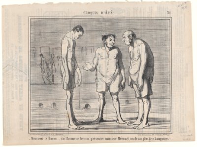 Monsieur le Baron..., j'ai l'honneur..., from Croquis Été, published in Le Charivari, July 2, 1858 MET DP876728