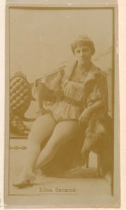 Mlle. Elisa Saracco, from the Actresses series (N245) issued by Kinney Brothers to promote Sweet Caporal Cigarettes MET DP859528