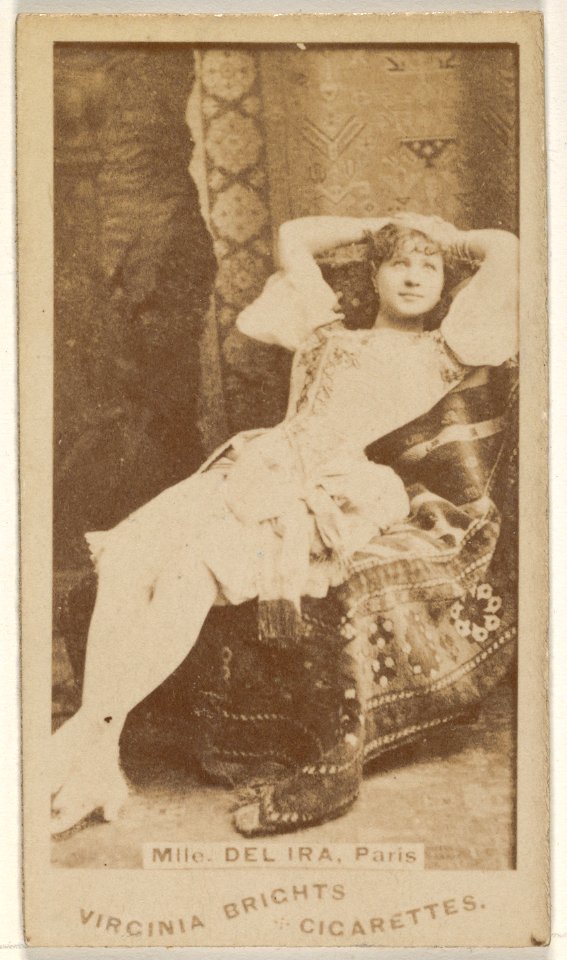 Mlle. Del Ira, Paris, from the Actors and Actresses series (N45, Type 1) for Virginia Brights Cigarettes MET DP830435
