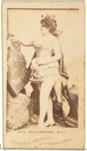 Mlle. Beaumaine, Paris, from the Actors and Actresses series (N45, Type 1) for Virginia Brights Cigarettes MET DP829330