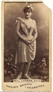 Mlle. Carmen, Paris, from the Actors and Actresses series (N45, Type 1) for Virginia Brights Cigarettes MET DP829354