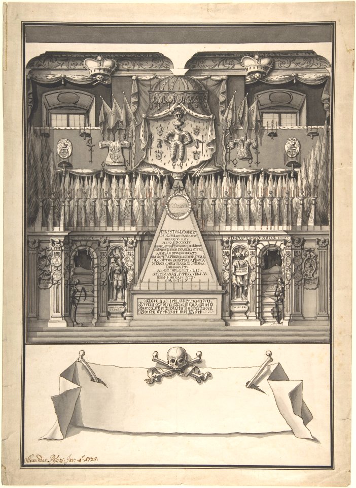 Memorial Decoration for the Interior of a Building to Honor the Deceased Ernst Ludwig, 1725 MET DP801516