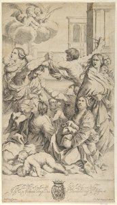Massacre of the Innocents; group of women and children being attacked, two angels at upper left, after Reni MET DP841305