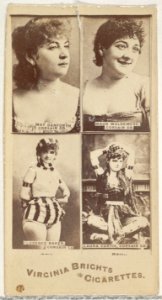 May Danforth, Corsair Co.- Maud Waldemere, Corsair Co.- Florence Baker, Corsair Co.- Laura Curtis, Corsair Co., from the Actors and Actresses series (N45, Type 4) for Virginia Brights Cigarettes MET DP831064