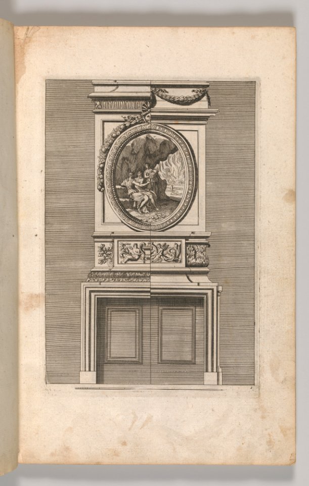 Miscellany of 17th-century Ornament Print Series- Examples of Antique Chimneypieces, Cabinets, Gueridons, Tables and Mirrors, in addition to Italian Church Facades, by illustrious architects, or a sequel to S. Bosboom MET DP-12235-063