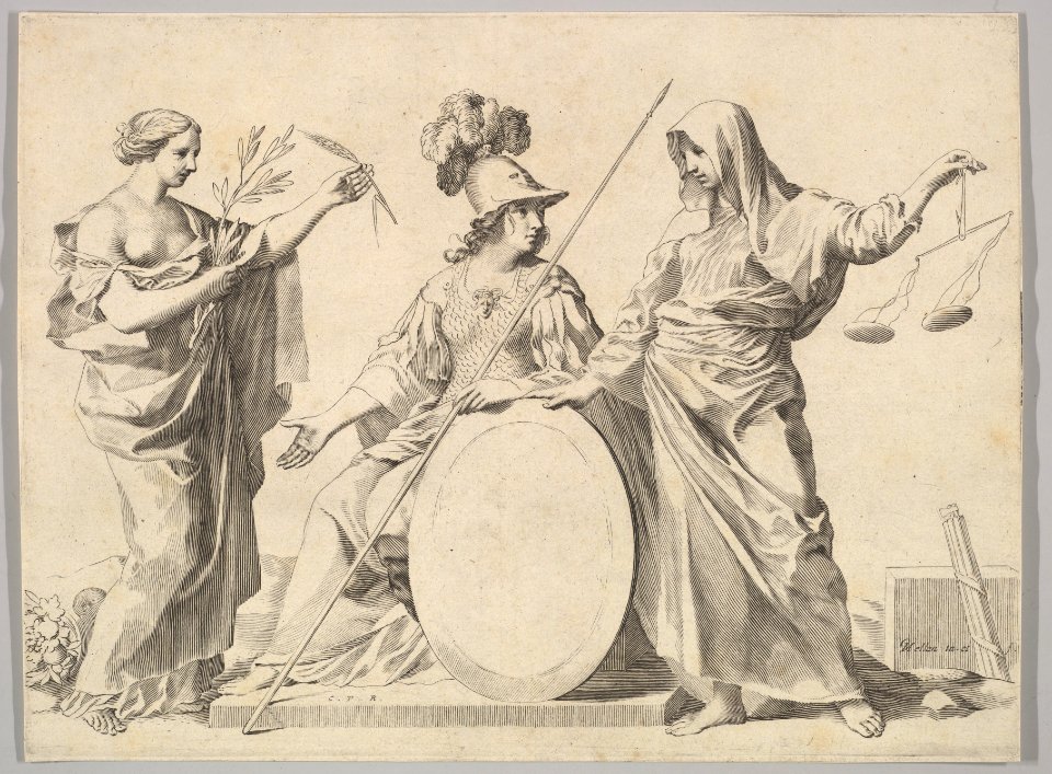 Minerva Flanked by Peace and Justice (Armoiries de Gallard et de Mesmes) MET DP822466