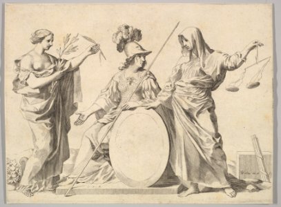 Minerva Flanked by Peace and Justice (Armoiries de Gallard et de Mesmes) MET DP822466