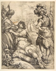 Military Figures outside a City MET DP815630