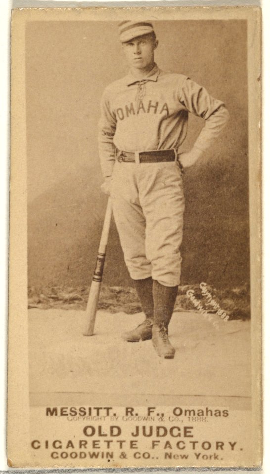 Messitt, Right Field, Omaha Omahogs- Lambs, from the Old Judge series (N172) for Old Judge Cigarettes MET DP846328
