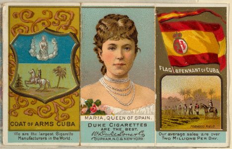 Marta, Queen of Spain, from the Rulers, Flags, and Coats of Arms series (N126-2) issued by W. Duke, Sons & Co. MET DPB873874