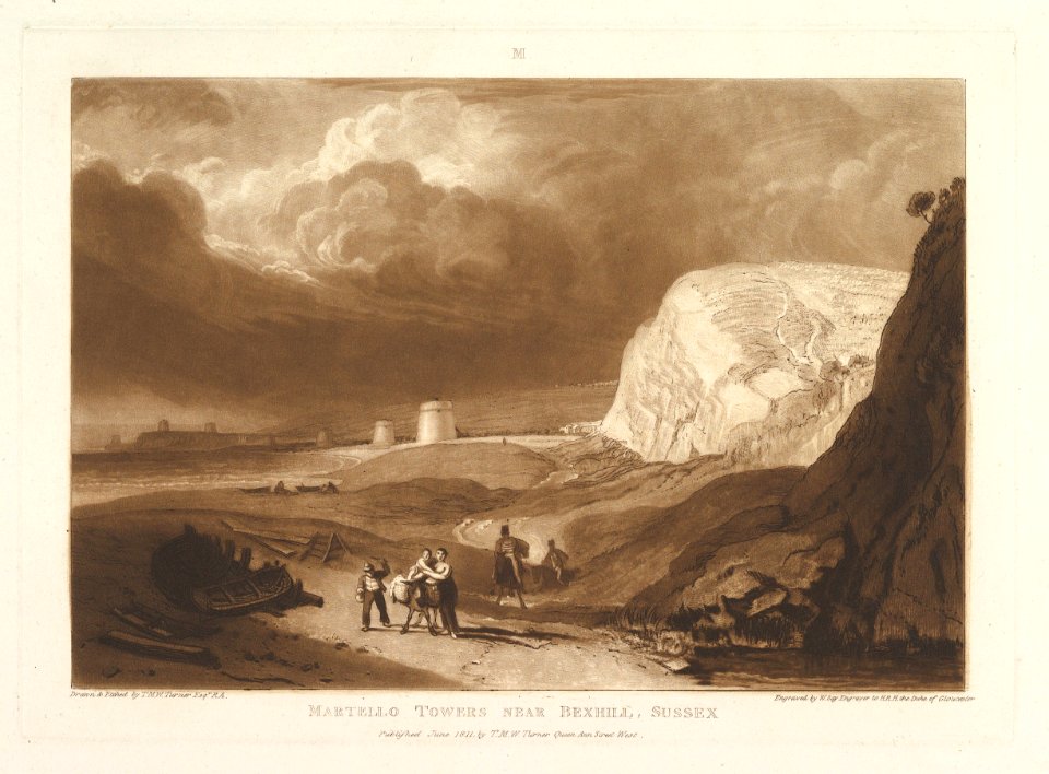 Martello Towers near Bexhill, Sussex (Liber Studiorum, part VII, plate 34) MET DP821466