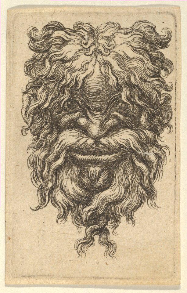 Mask with Curly Hair, a Long Mustache and a Loosely Twisted Beard, from Divers Masques MET DP837341