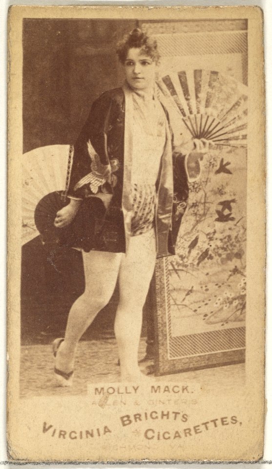 Molly Mack, from the Actors and Actresses series (N45, Type 1) for Virginia Brights Cigarettes MET DP829653