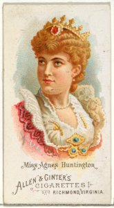 Miss Agnes Huntington, from World's Beauties, Series 1 (N26) for Allen & Ginter Cigarettes MET DP838099